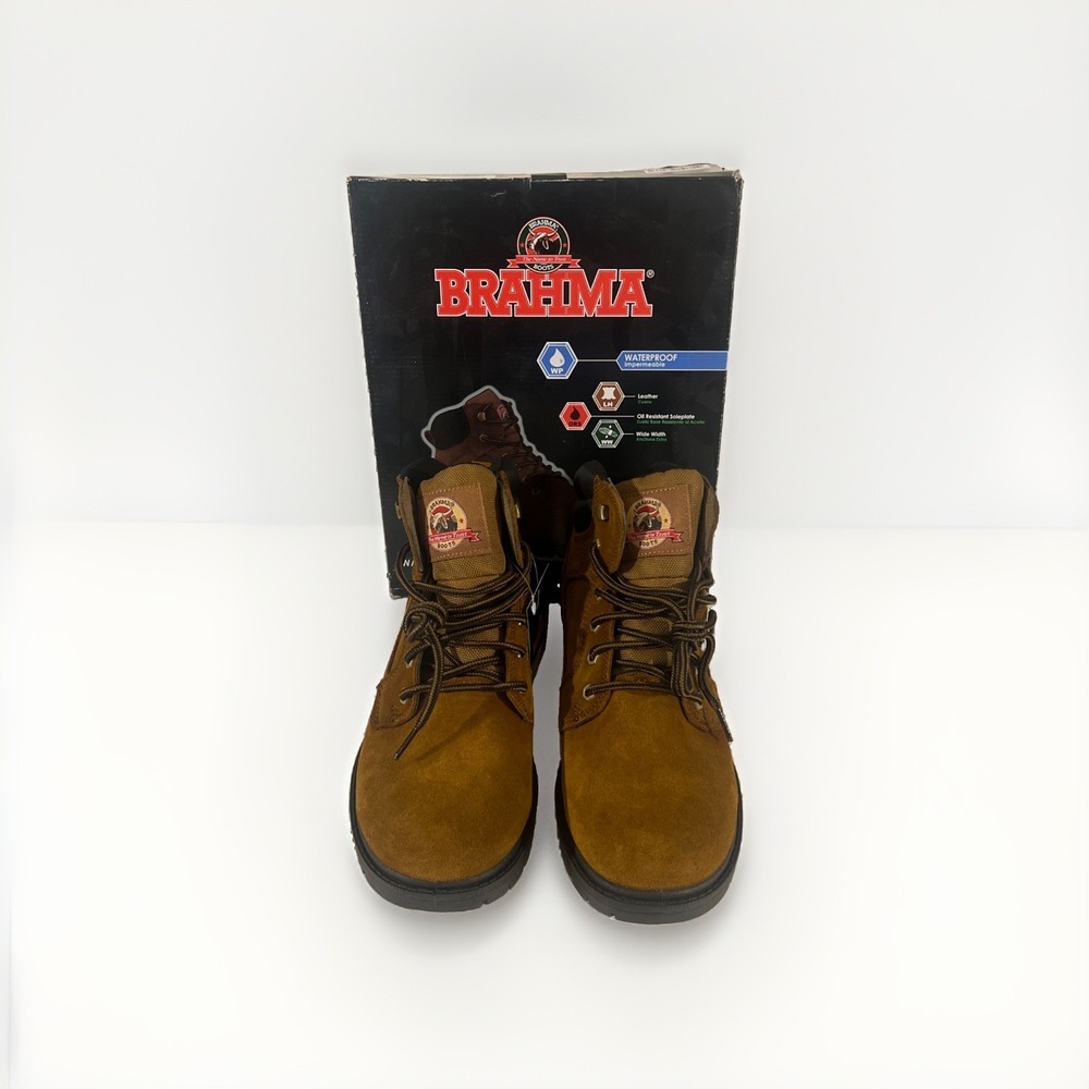 Brahma Men's Bravo Waterproof Work Boots Size 9W Brown